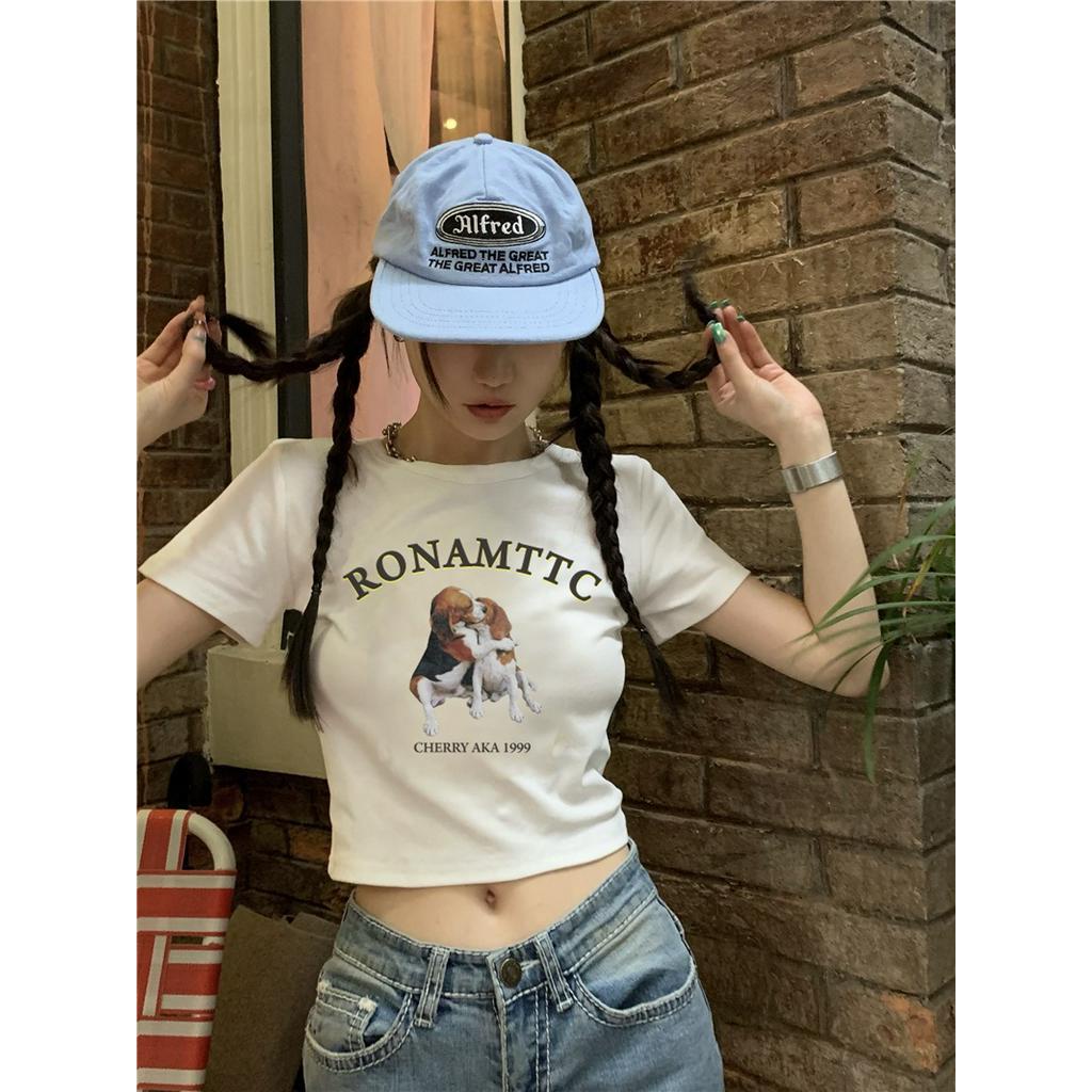 Áo Thun Cộc Tay Cổ Tròn In Hình Con Chó 62653