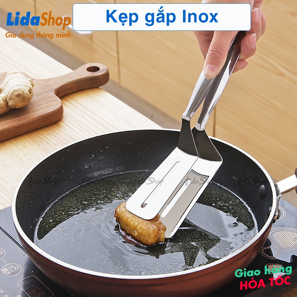 Kẹp gắp thức ăn INOX Lidashop, kẹp gắp đồ nóng, cây gắp thức ăn bằng inox tiện lợi _KG