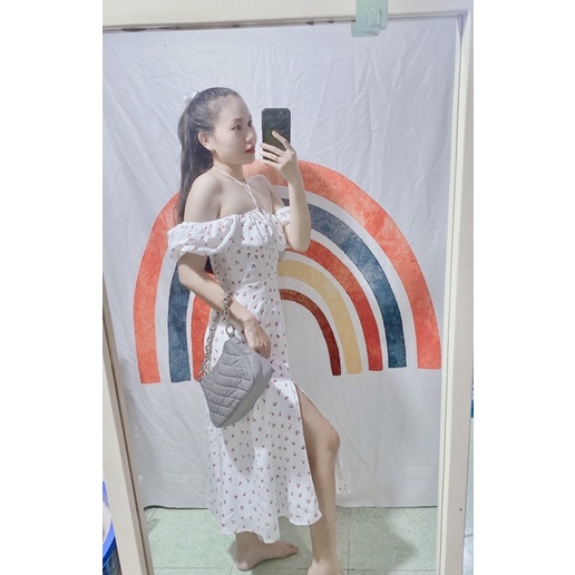 Đầm maxi hoa xẻ tà - TK884