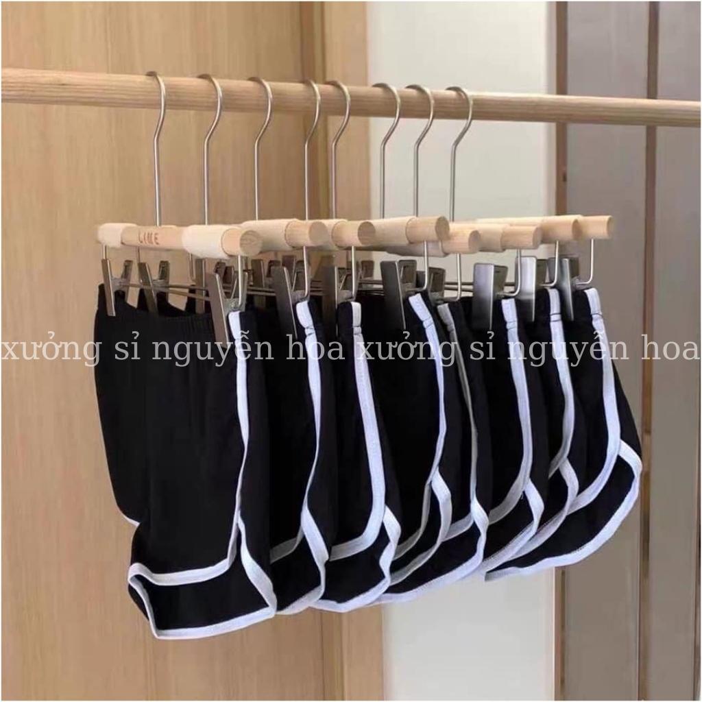 Quần đùi short kiểu dáng thể thao nữ chất liệu cotton mát 3 màu trắng đen xám Xưởng Sỉ Nguyễn Hoa