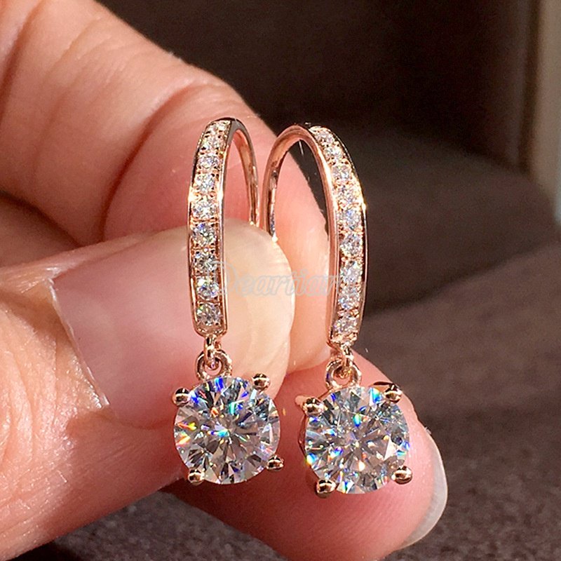 Bộ Khuyên Tai Đính Đá Zircon Sang Trọng Cho Cô Dâu