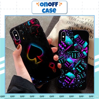 Ốp Lưng Iphone Xúc Xắc Tài Xỉu Chất Liệu Kính Cường Lực Bóng Chống Trầy Xước,Chống Phai Màu, Viền Ốp Đen Mềm - OnoffCase