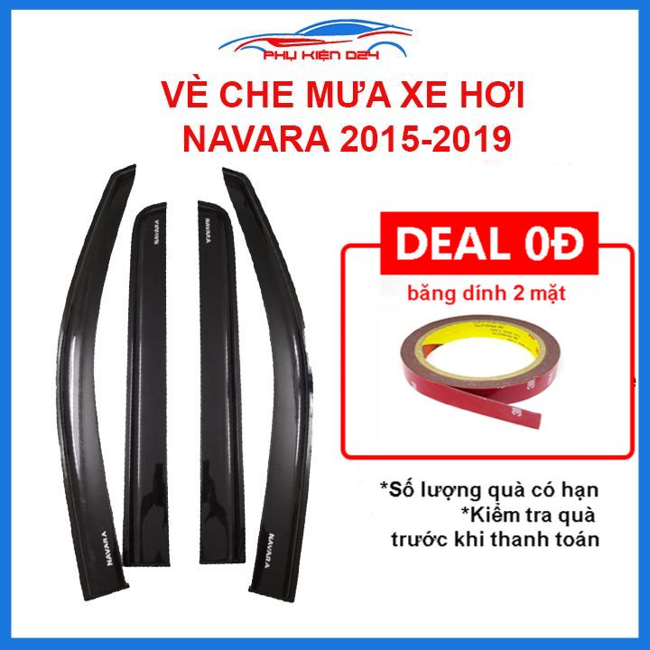 Vè mưa Navara 2015-2016-2017-2018-2019 vè đen che mưa bảo vệ trang trí xe