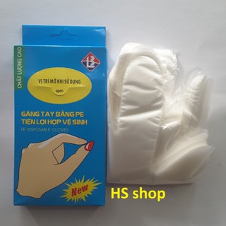 Hộp 100 Găng tay nilon PE bảo vệ tay sử dụng 1 lần rất tiện dụng - NPP HS shop