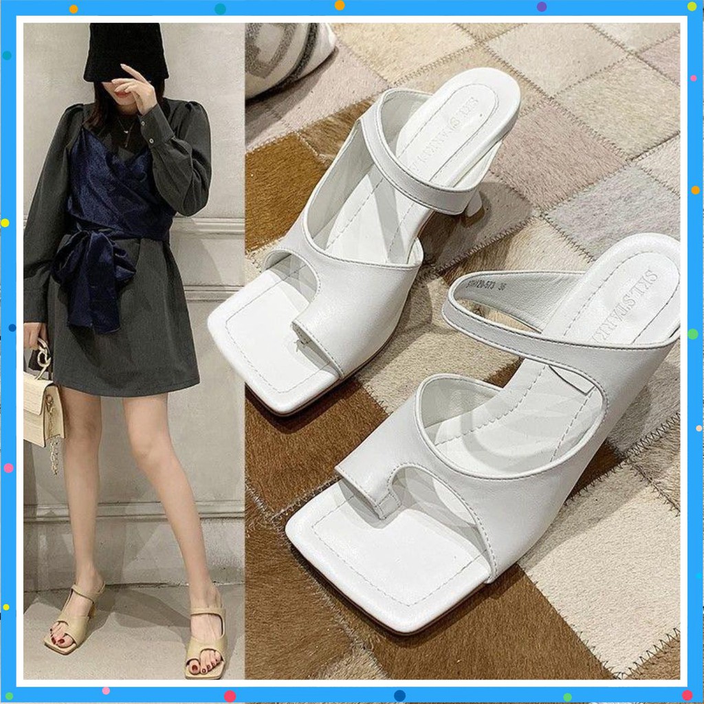 Guốc Cao Gót Trend TaoBao 2 Màu Trắng, Đen Mã LCG16
