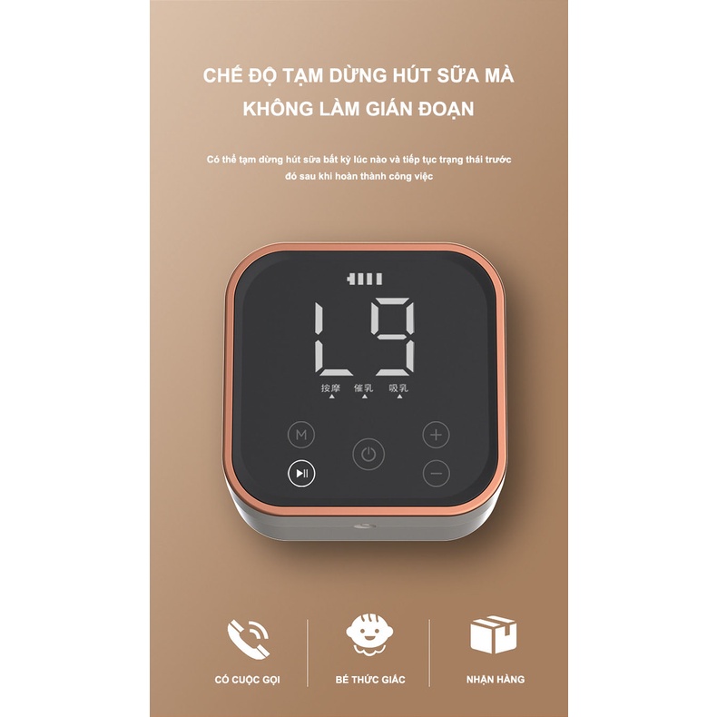 Máy hút sữa điện đôi 4 chức năng, massage, kích sữa, hút sữa 9 cấp lực bảo hành 24 tháng