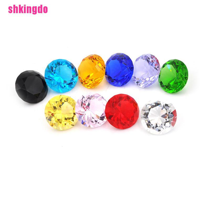 Đá pha lê thủy tinh hình kim cương 30mm dùng chặn giấy