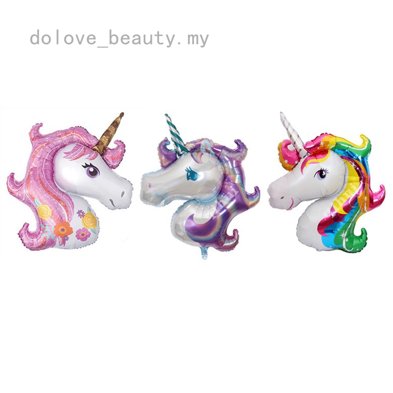 Bong Bóng Hình Đầu Kỳ Lân Màu Cầu Vồng Trang Trí Tiệc Sinh Nhật