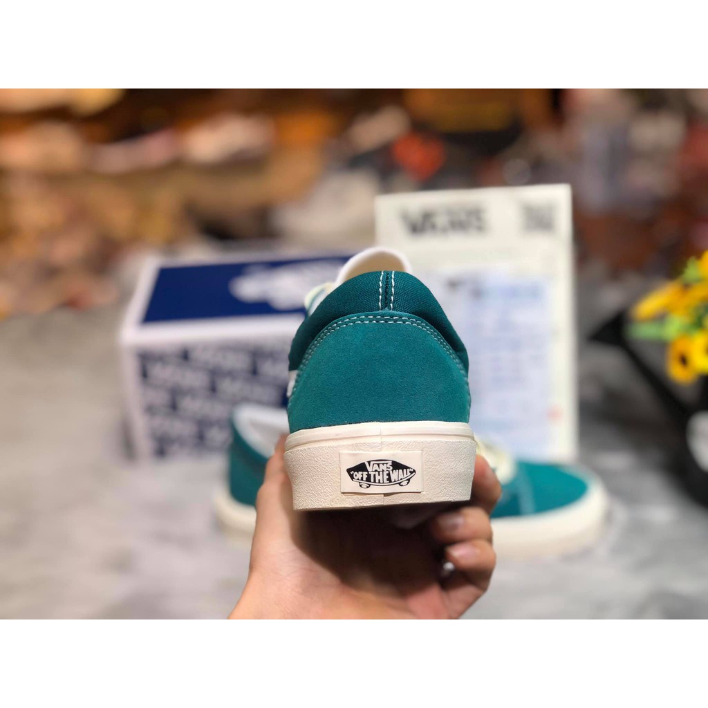 Giày thể thao Sneaker nam nữ Vans (Van) Classic Old Skool Green màu xanh ngọc [Full box, Full bill, Free ship]