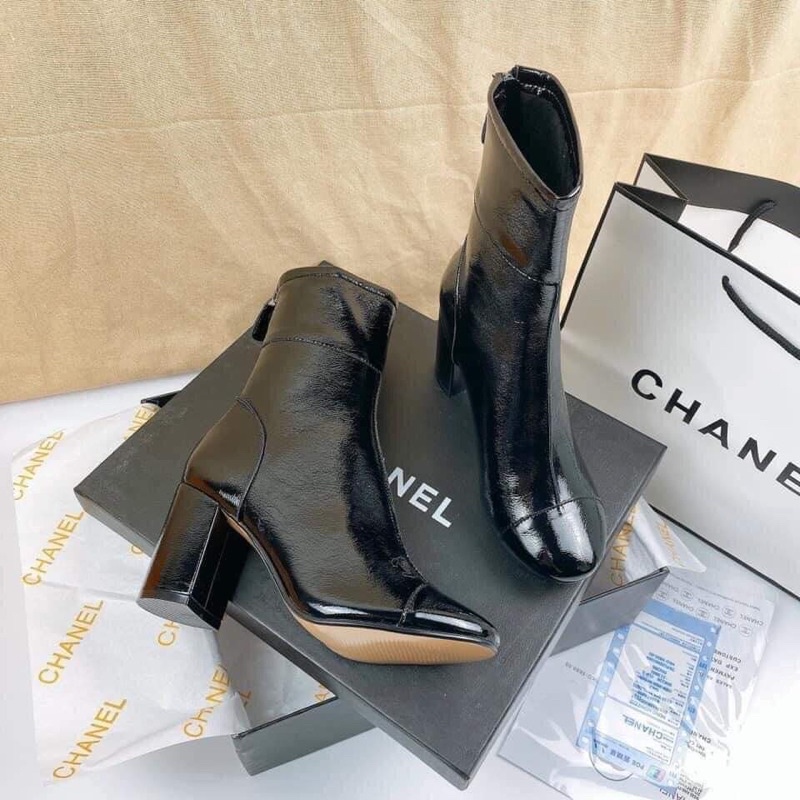 Boot nữ cao cổ ⚡HÀNG CAO CẤP ⚡Giày boot da bóng gót vuông, chất da siêu mềm không lo tróc dễ vệ sinh (Fullbox) | BigBuy360 - bigbuy360.vn
