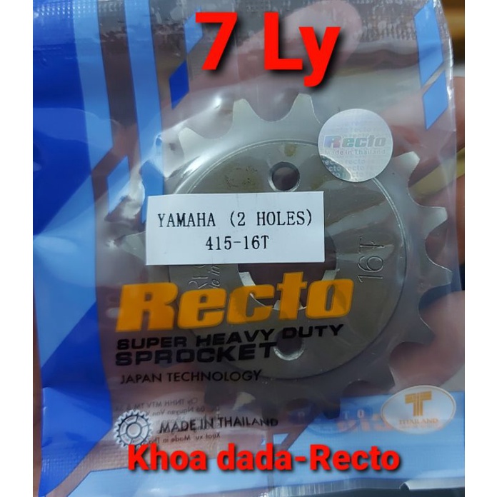 Nhông trước Exciter 135/150 Recto, 7 ly size 16,  nhập khẩu thái lan