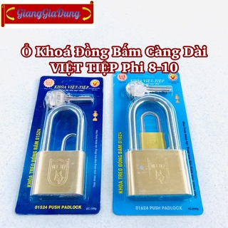 Ổ khóa đồng bấm càng dài việt tiệp phi 8 - 10