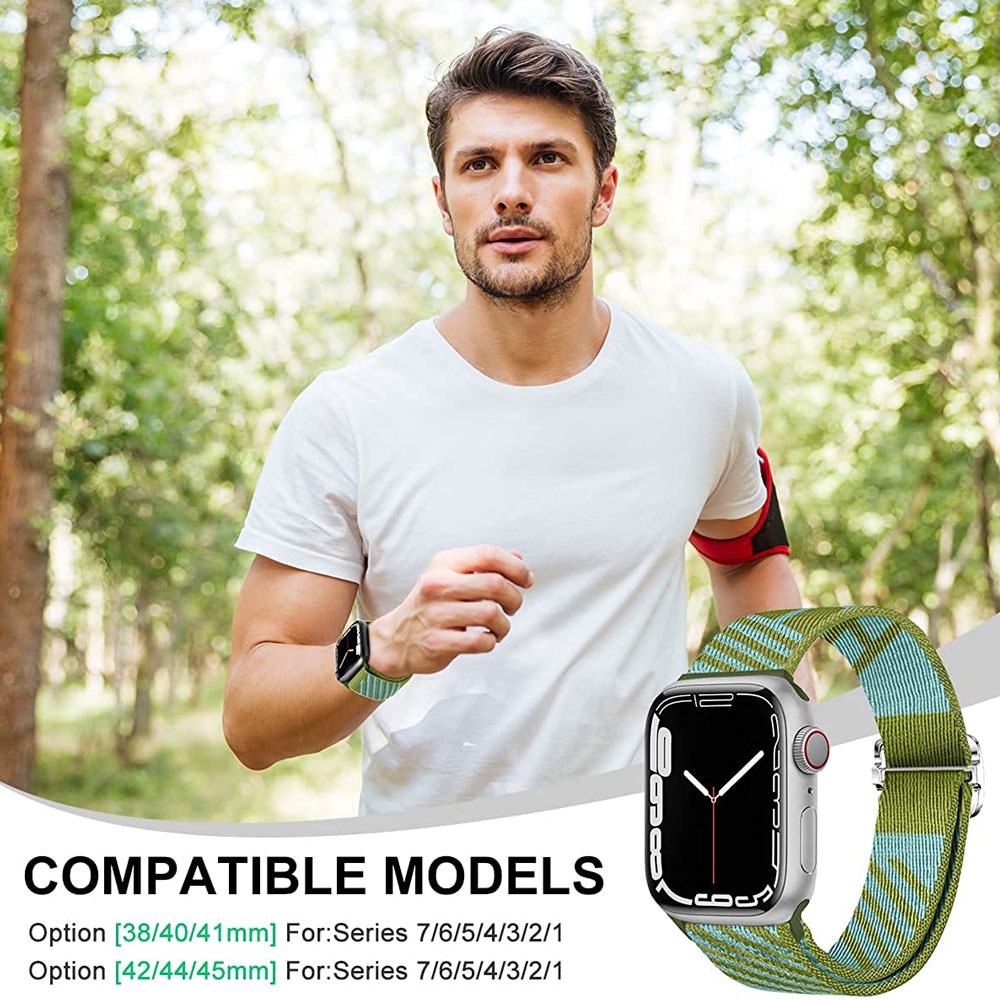 Dây Đeo Sợi Nylon Co Giãn Thay Thế Cho Đồng Hồ Thông Minh Apple Series 76 43 21