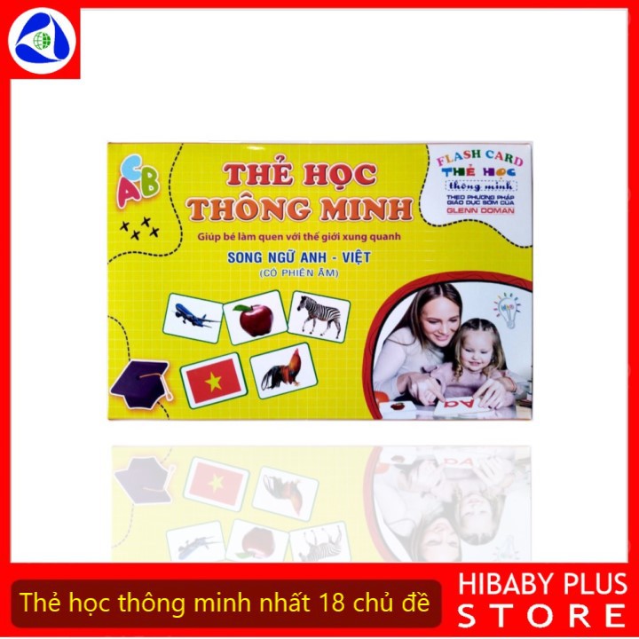 Bộ Thẻ Học Flashcard phát triển tư duy cho bé 18 Chủ Đề/ 16 chủ đề, thẻ học Glenn Doman loại to song ngữ