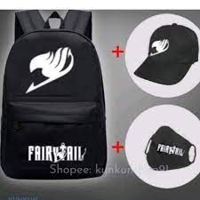Combo 3 món balo Fairy Tail , mũ Fairy Tail , khẩu trang Fairy Tail in theo yêu cầu