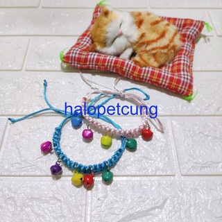 Vòng cổ chó mèo đan tay nhiều chuông, vòng cổ handmade chó mèo