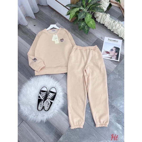 Bộ nỉ ngoại cún in tay H2B