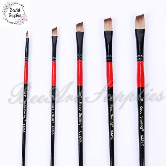 Bộ Cọ tỉa Vẽ Tranh Keep Smiling 5 - 7 Cây Thân Đỏ Đen loại đẹp