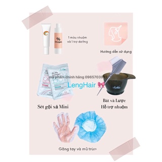 Combo Thuốc Nhuộm Tóc Cao Cấp +Oxy (Màu Nâu Tây) chính hãng