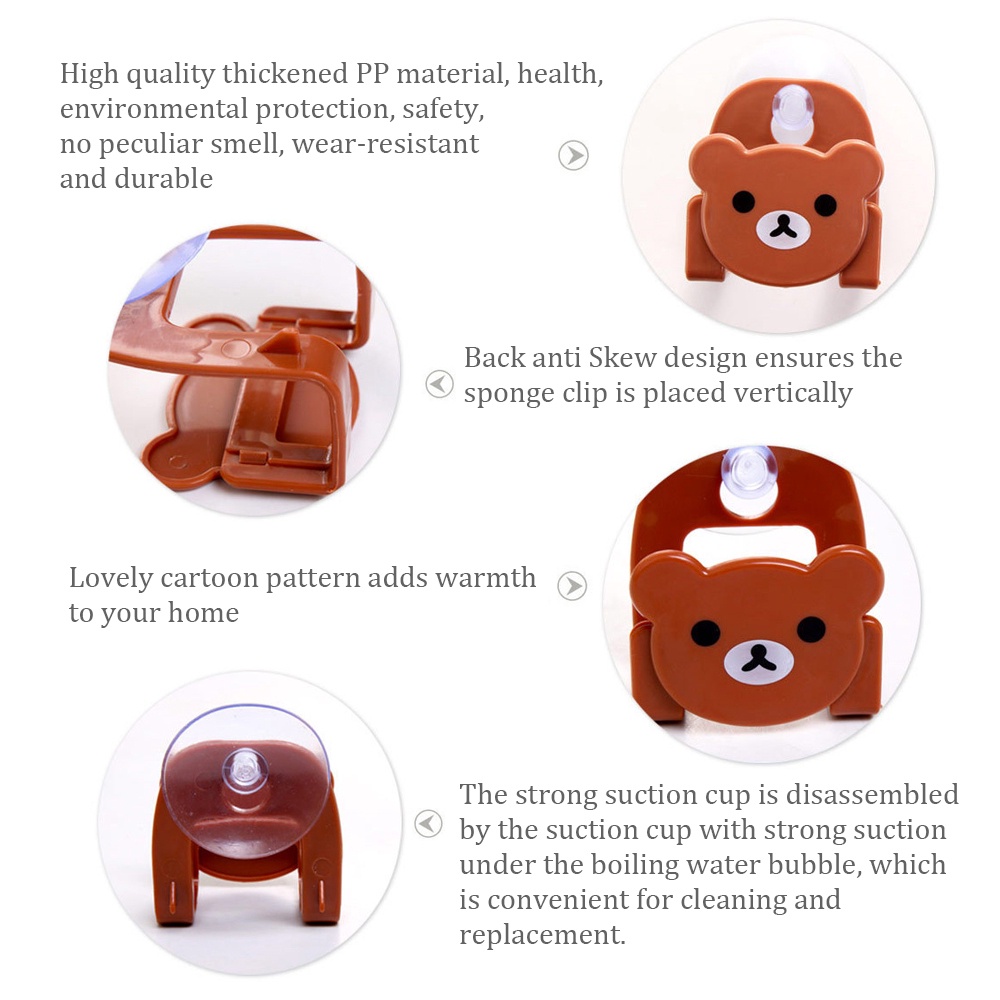 Giá Đựng Xà Phòng / Miếng Rửa Chén / Đồ Dùng Nhà Bếp Đa Năng Có Giác Hút In Họa Tiết Hoạt Hình Dễ Thương Tiện Dụng