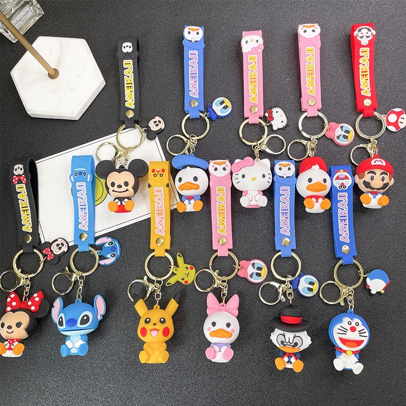 Mới Móc Khóa Hình Nhân Vật Stitch Minnie Dễ Thương