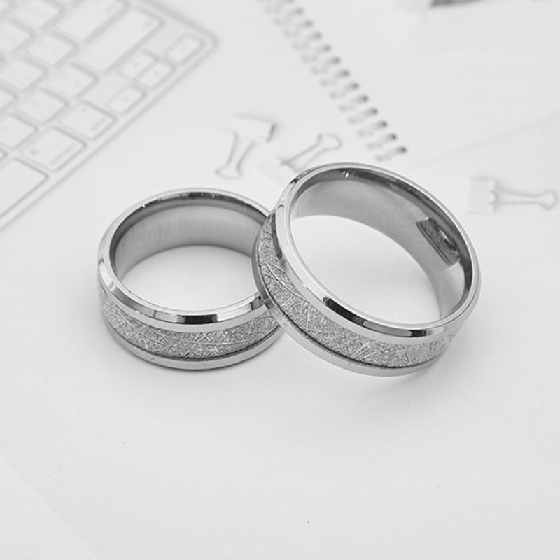 Nhẫn Thép Titan Đơn Giản Phong Cách Harajuku Đường Phố Cho Nam Nữ