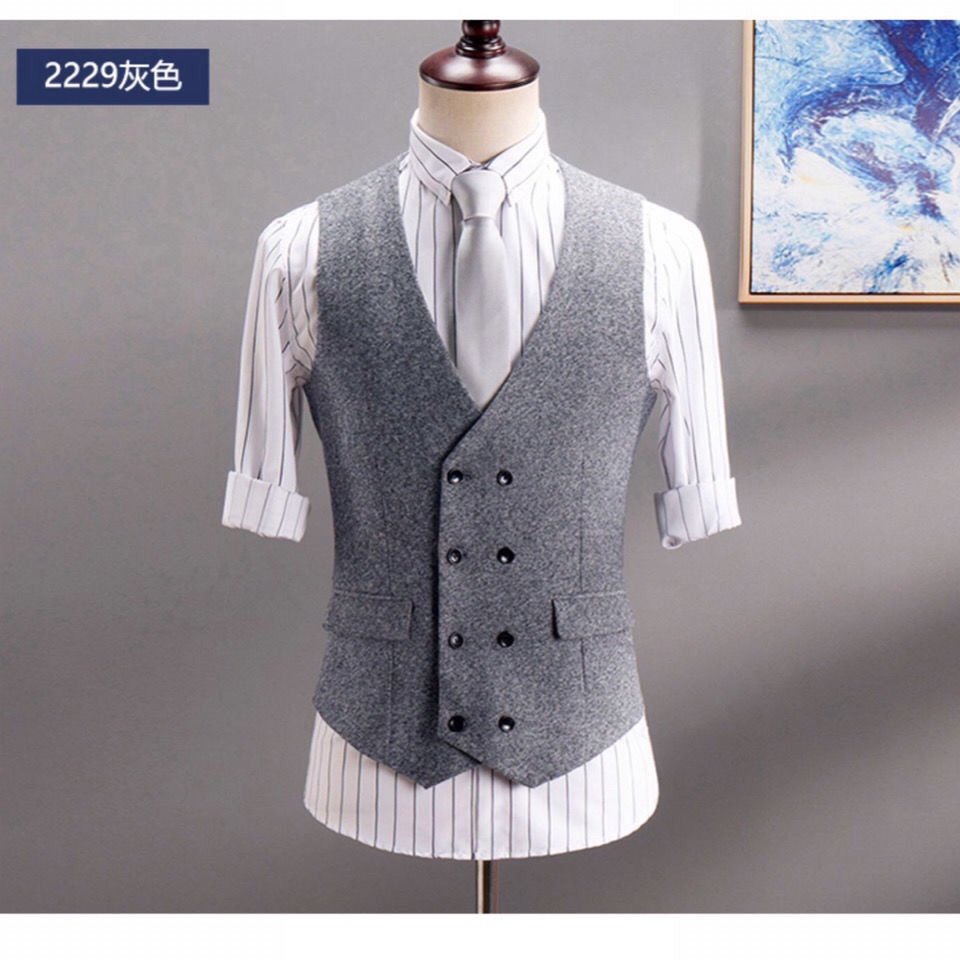 Áo Ghi Lê Hai Lớp Dáng Ôm Thời Trang Retro Anh Quốc Cho Nam