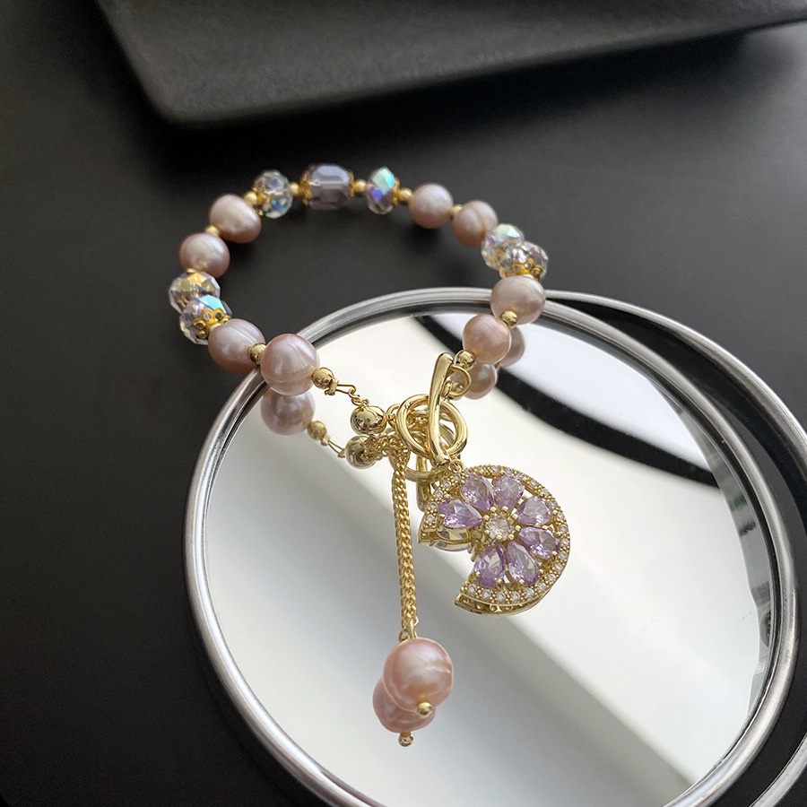 Vòng Tay Chuỗi Hạt Ngọc Trai Tự Nhiên Thời Trang Cho Nữ