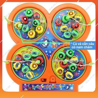 Hộp câu cá nam châm 4 hồ tặng kèm pin
