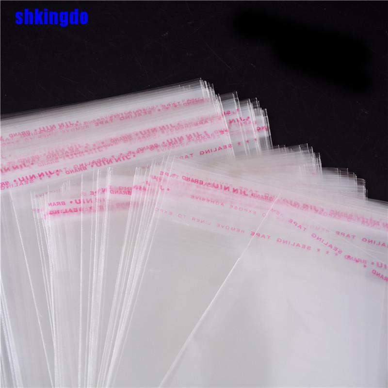 Set 100 túi nhựa đựng trang sức trong suốt tự dính tiện dụng