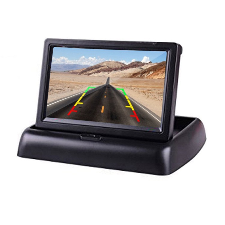 Bộ Màn Hình Gấp LCD 4.3" Và Camera Lùi 4 Led Siêu Nét Cho Ô Tô BSJ-4062