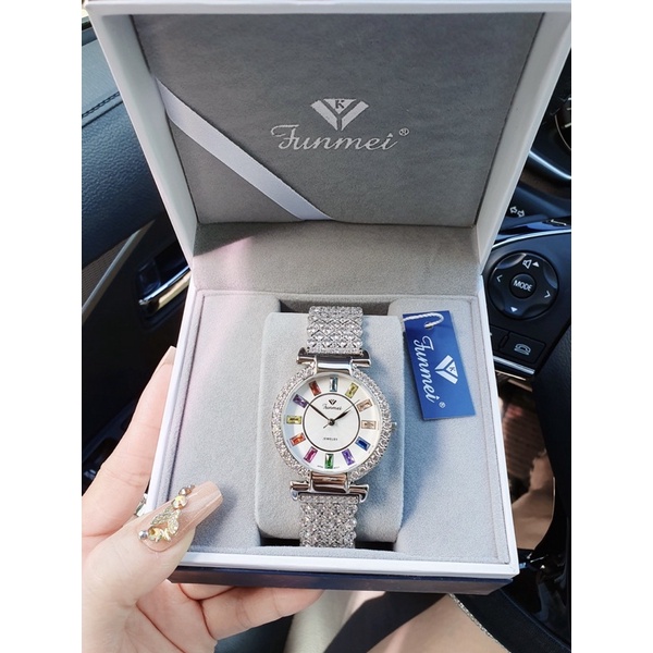 Đồng hồ nữ FUNMEI 36mm chính hãng máy Nhật Miyota đính đá swarovski chắc chắn full box thẻ bảo hành 12 tháng