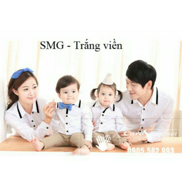 Áo sơ mi nữ trắng phối viền cổ đen thời trang