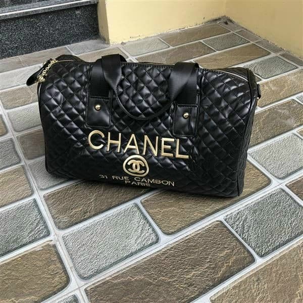 Túi xách du lịch trống thêu chữ da mềm thời trang