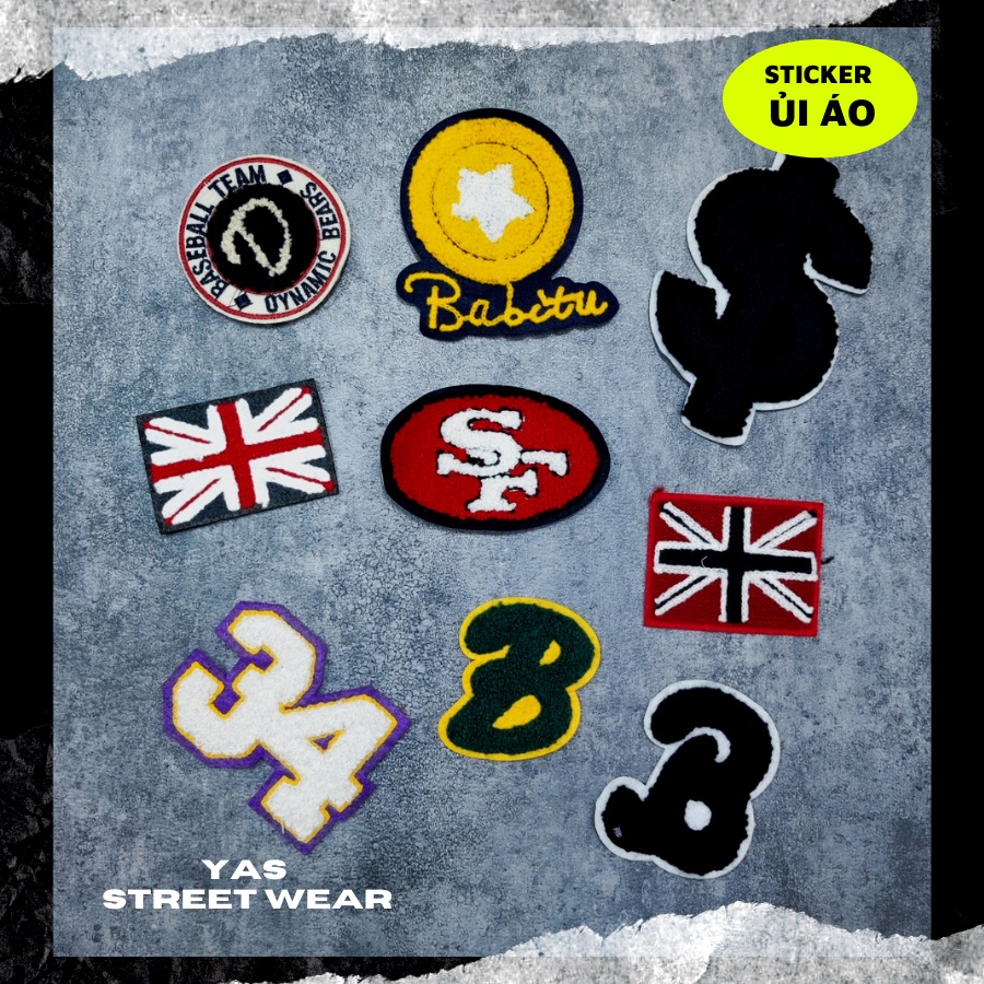 Sticker ủi áo cao cấp, miếng dán quần áo dùng làm Patch ủi, miếng vá quần áo, vá áo phao, trang trí BALO