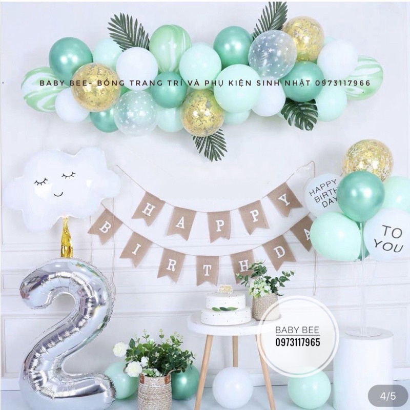 Set Bóng Trang Trí Sinh Nhật Vintage 210802 Nhiều Màu
