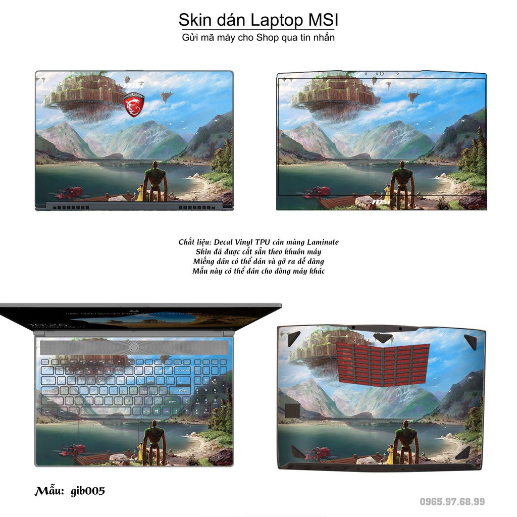 Skin dán Laptop MSI in hình Ghibli (inbox mã máy cho Shop)