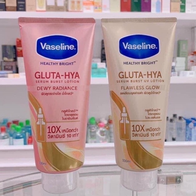 Cặp Đôi ** Dưỡng Thể VASELINE 10X SERUM GLUTA-HYA 330ML Mẫu Mới Nhất Thái Lan