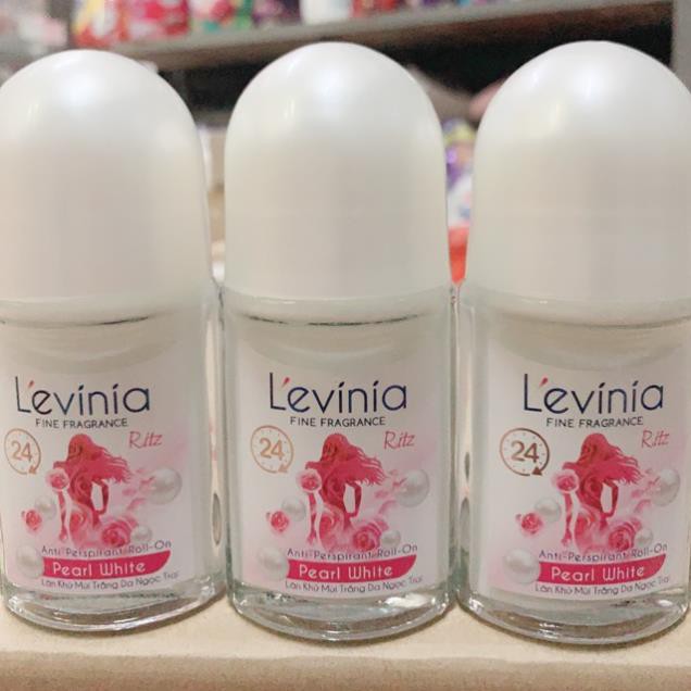 Lăn khử mùi trắng mịn và trẻ hóa da Levinia Pearl White 50g mầu hồng