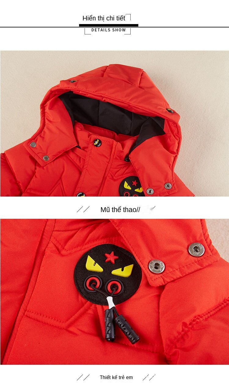 Children Overcoat Costumes winter kids Boy Down Clothes Cotton Thick Cotton Jacket Handsome Children Long Coat