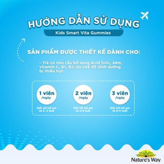 Kẹo dẻo biếng ăn Nature's Way Kids Smart Vita Gummies kích thích ăn ngon hộp 60 viên