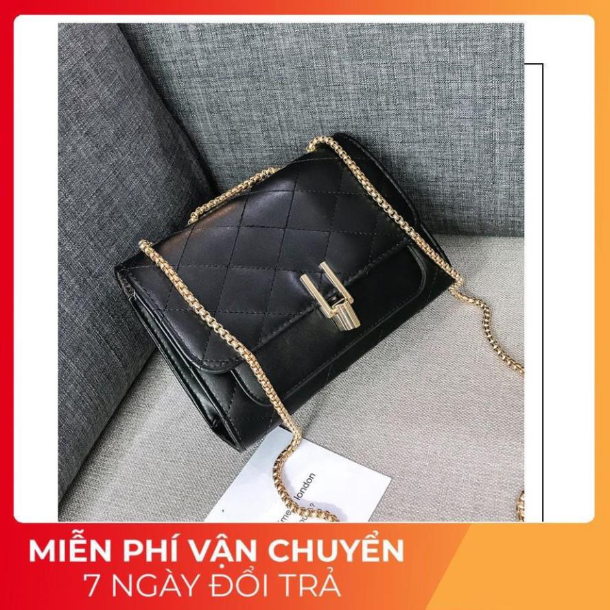 Túi xách đeo chéo nữ ( Mới ) KHÓA XOAY Chữ Y HÀN QUỐC trẻ trung / MÀU ĐEN trắng loại lớn