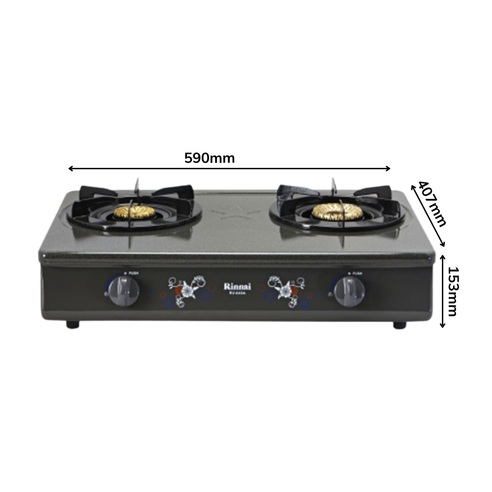 Bếp gas đôi Rinnai RV-640A - Ngọn lửa xanh - Tiết kiệm gas - Hàng chính hãng STORE
