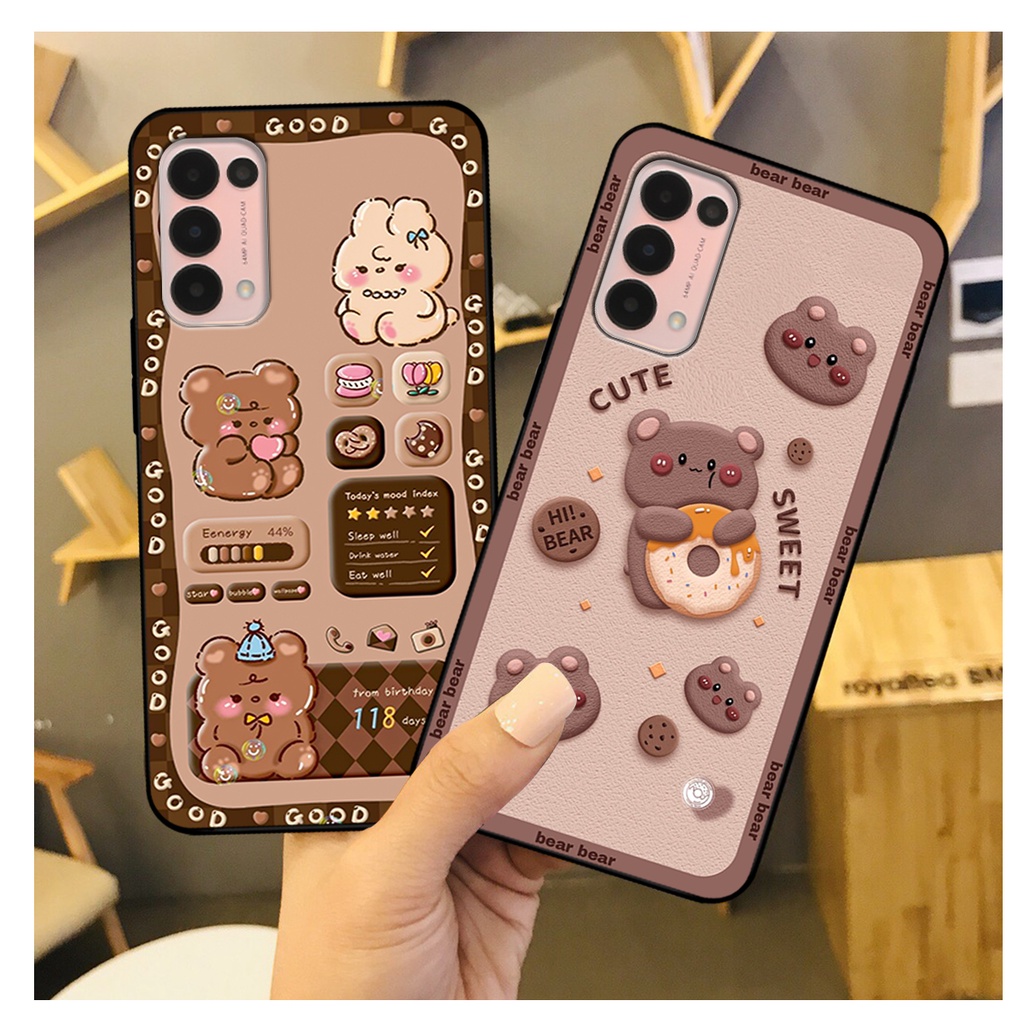 Ốp lưng Oppo Reno 5 4G / Reno 5 5G / Reno5 in hình gấu bear dễ thương, bền đẹp