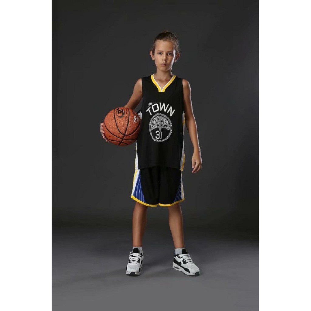 Golden State Warriors #30 Stephen Curry Jersey Set for Kids NBA Basketball Uniform