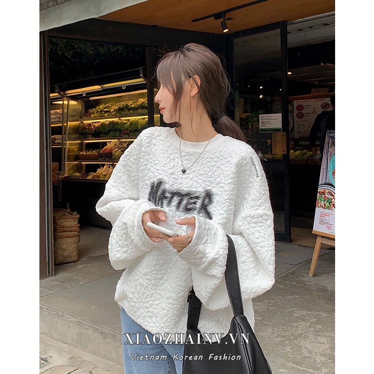 Xiaozhainv Áo Nỉ Tay Dài Cổ Tròn Dáng Rộng In Chữ Cá Tính Phong Cách Retro Thời Trang Cho Nữ | BigBuy360 - bigbuy360.vn