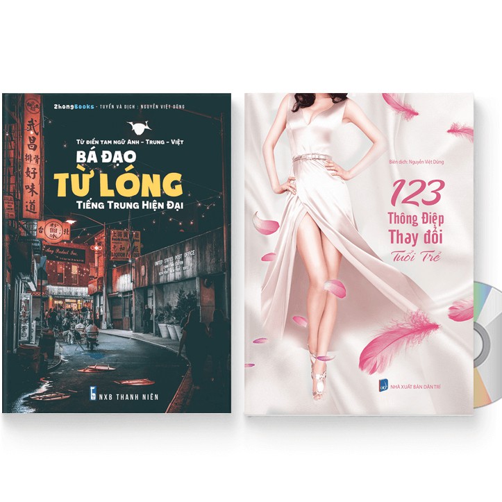 Sách - Combo: Bá đạo từ lóng tiếng Trung hiện đại (Tam ngữ Anh – Trung – Việt) + 123 Thông Điệp Thay Đổi Tuổi Trẻ + DVD