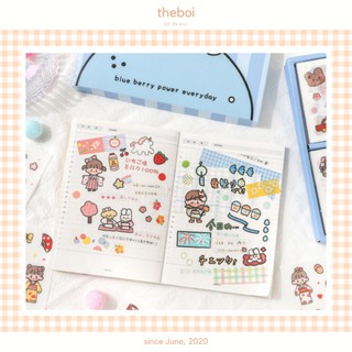 1 Tấm Sticker Mini Cô Bé Nhật Bản Và Bạn Thỏ Đáng Yêu Trang Trí Sổ Scrap Book theboiofficial