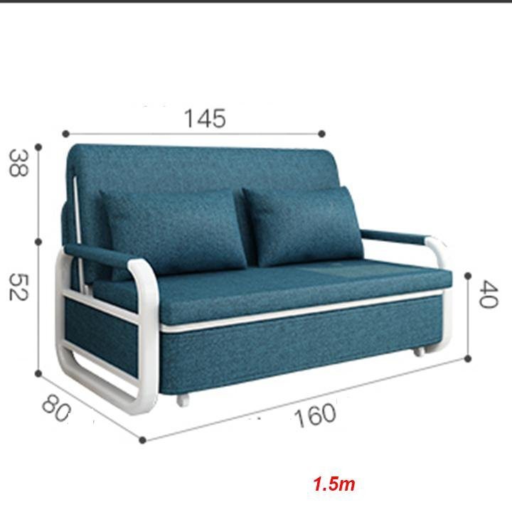 Sofa giường cao cấp gấp gọn, sofa bed đa năng đặt phòng khách, phòng ngủ, sofa thông minh kích thước 1m5x1m8