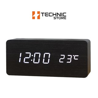 Đồng hồ gỗ LED để bàn